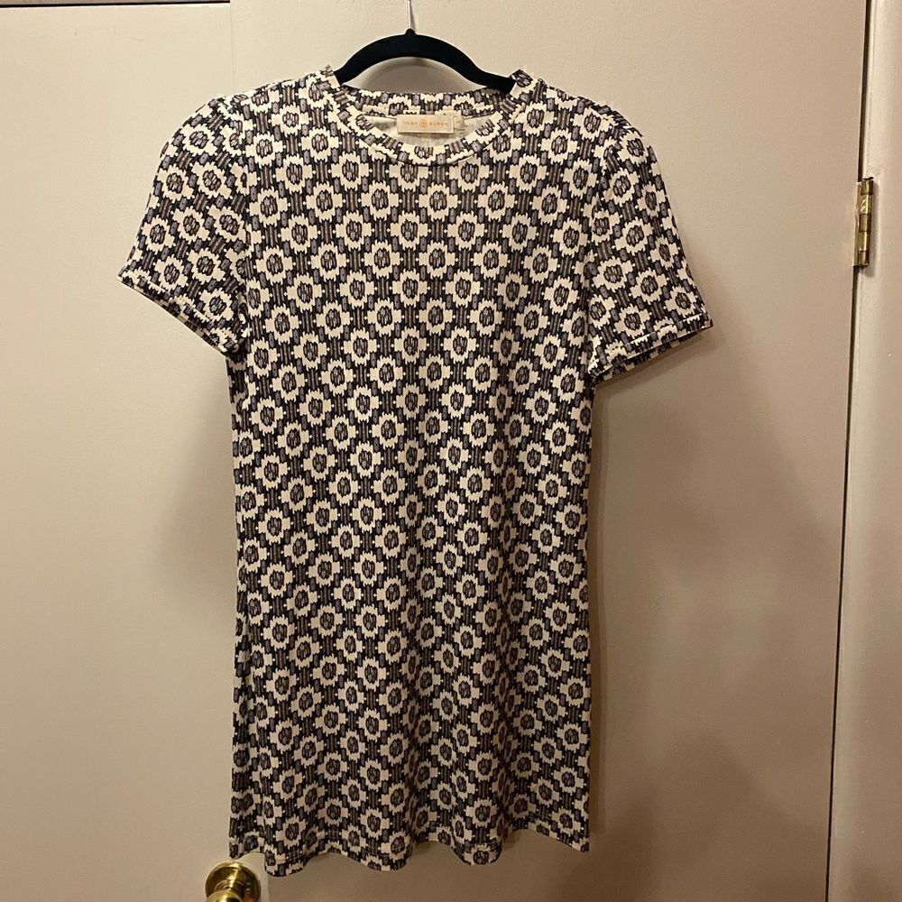 TORY BURCH Multi Medallion Print Short Sleeve Tunic Top Women’s Size Small